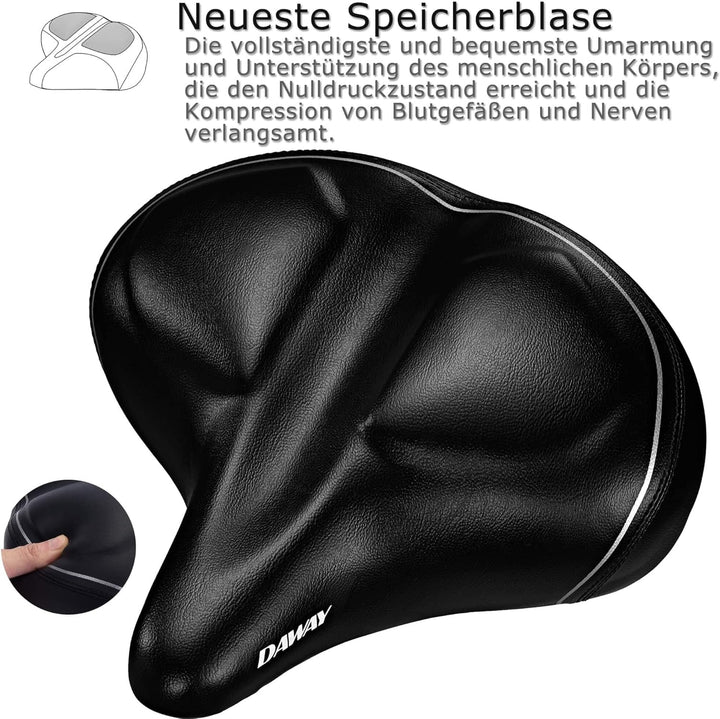DAWAY Übergrosser Bequemer Fahrradsattel City - C40 Extra Weicher Schaum gepolstert Fahrrad Sattel f