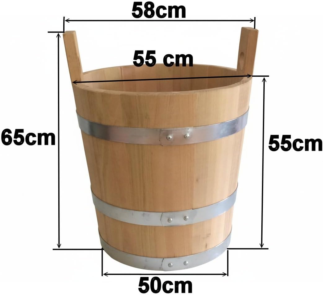Fassl Baron Krautfass Holz Pökelfass Surfass 89 l Fleischfass Sauerkrautfass Farbe mit Spindel und z