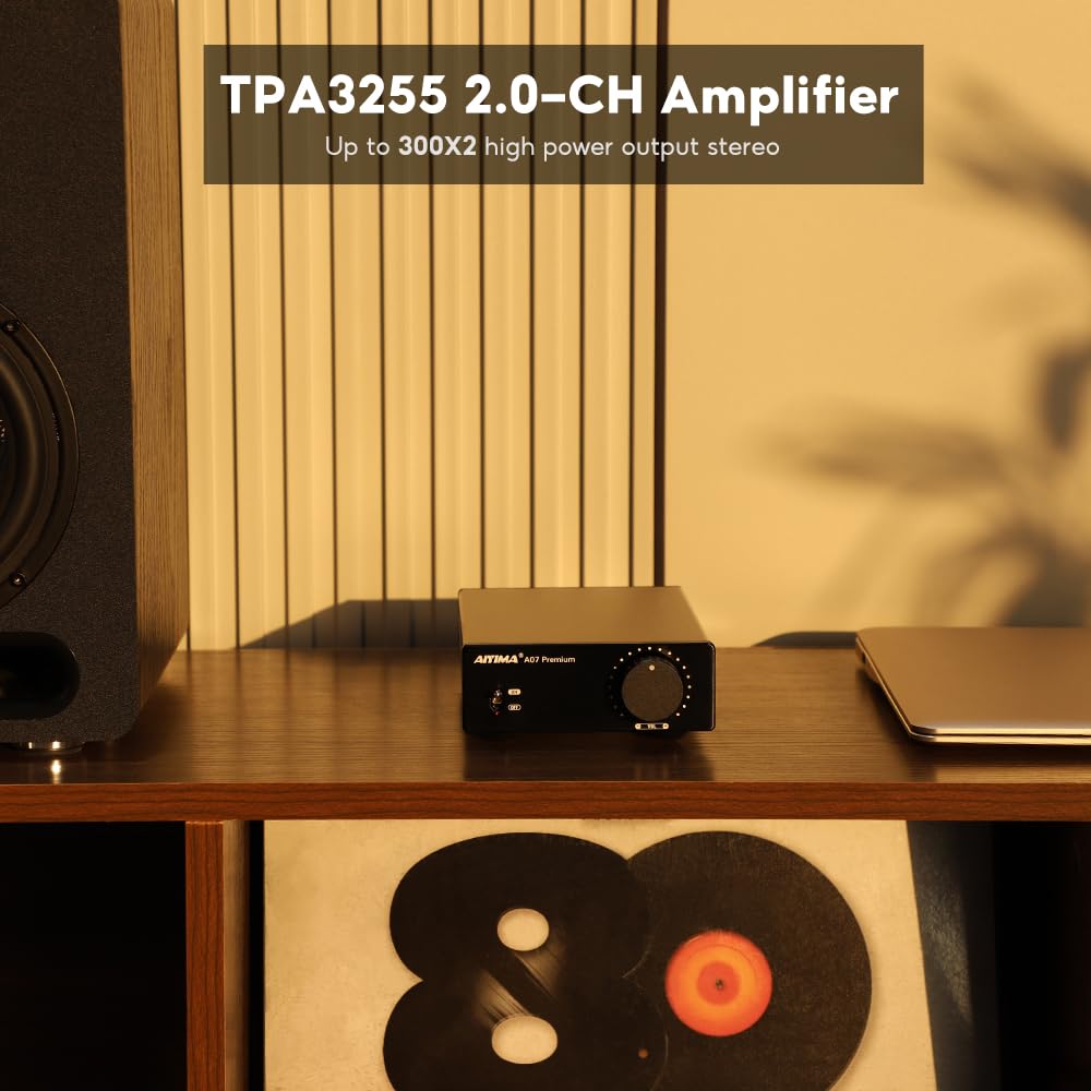 Upgrade AIYIMA A07 Premium TPA3255 Power Mini-Verstärker 4 Ohm 300Wx2 HiFi Class D Integrated Amp 2