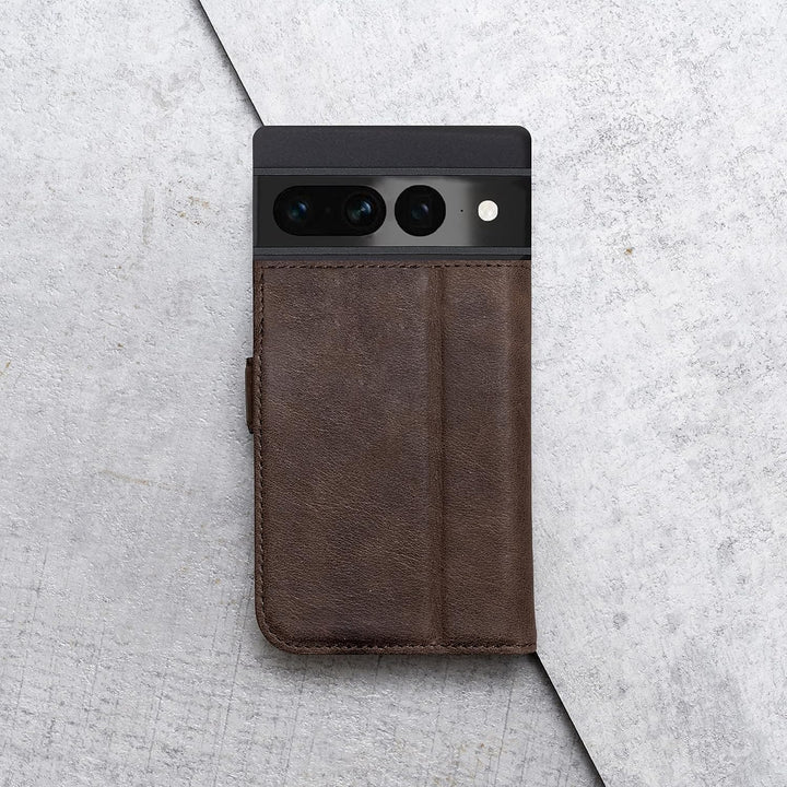 Porter Riley - Lederhülle für Google Pixel 7 Pro. Premium Echtleder Standhülle/Cover/Brieftasche (Sc