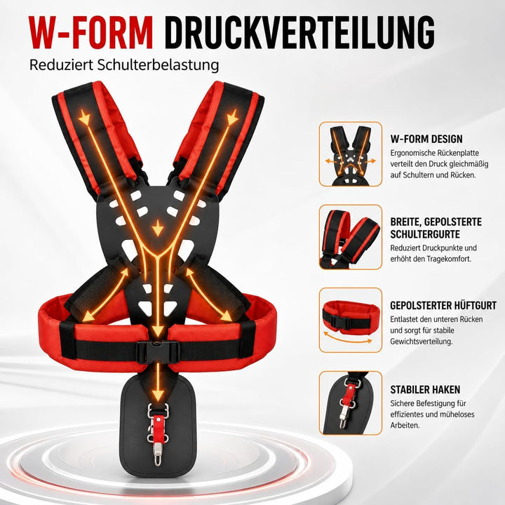Cabilock Doppel Schultergurt Tragegurt für Motorsense Rasentrimmer Freischneider Rasenmäher Gartenar