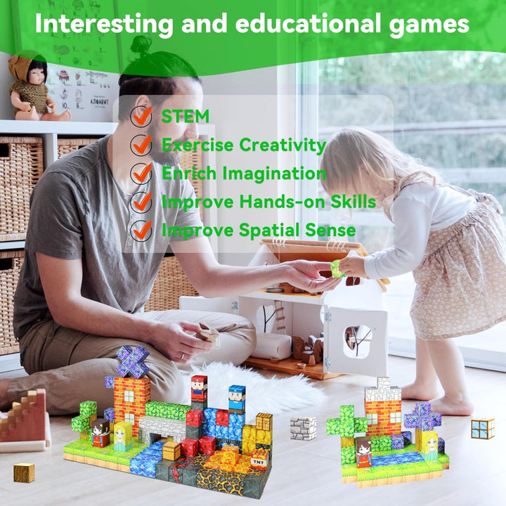 Magnetbausteine Spielzeugset 150PCS, Montessori Spielzeug, Geschenk für Kinder ab 3 Jahren