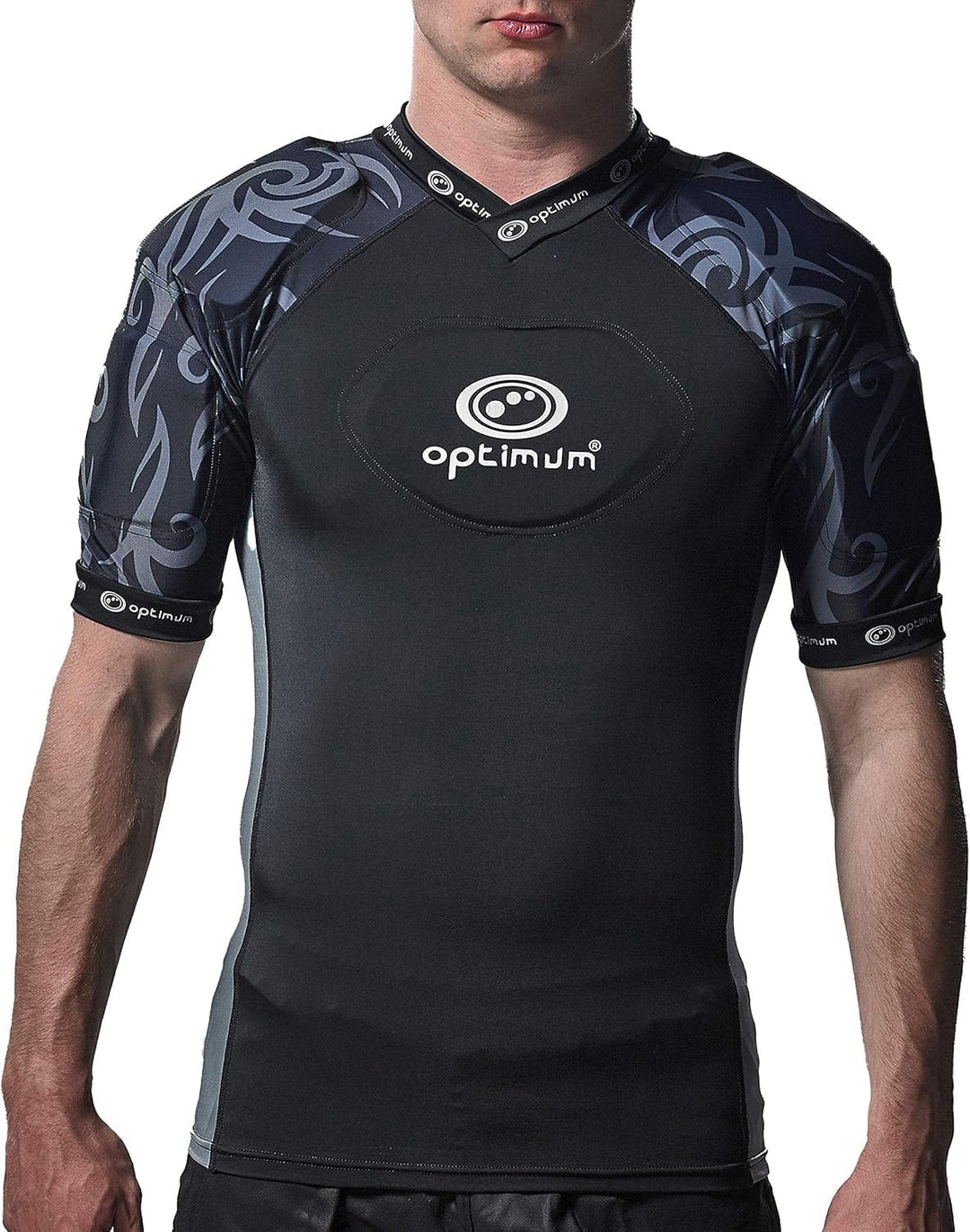 Optimum Razor Rugby Oberteil mit Schulterschutz Schwarz/Silver S Senior, Schwarz/Silver S Senior