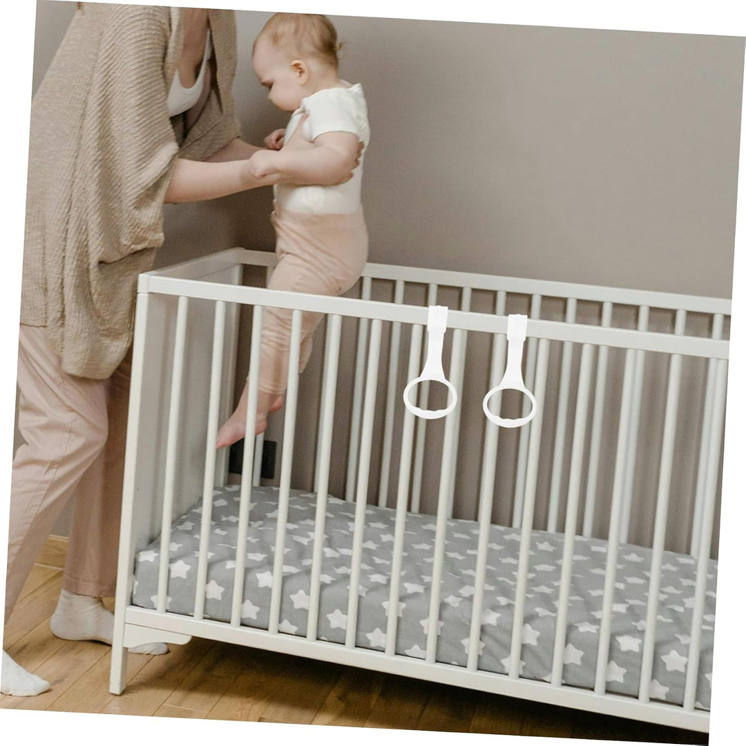 Toddmomy 2 Stück Weisse Babybett Zugringe aus Leicht und Vielseitig als Laufgitter Zubehör Einfache