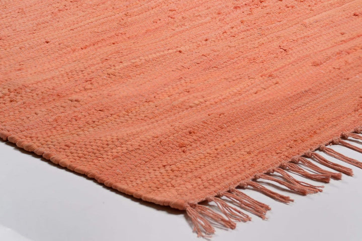 Theko | Dhurry Teppich aus 100% Baumwolle Flachgewebe Teppich Happy Cotton | handgewebt | Farbe: Ter