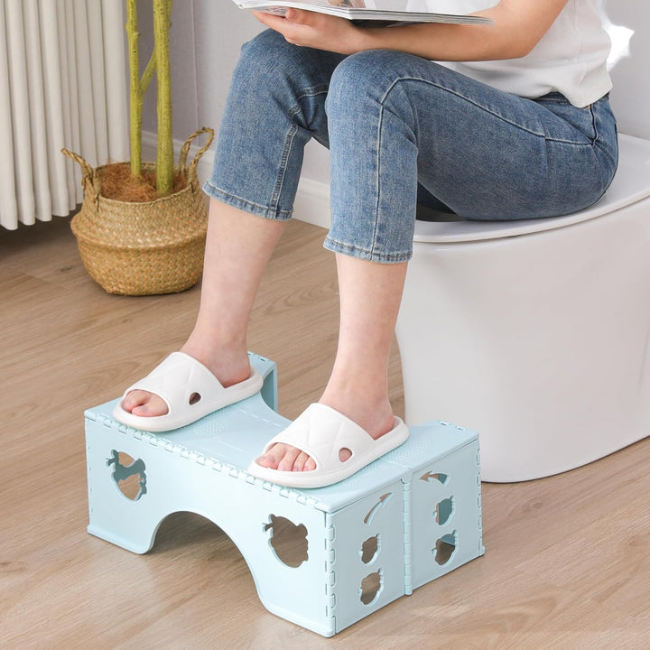 Toilettenhocker Klappbar - Physiologischer Hocker Badezimmer für Erwachsene und Kinder - WC Hocker (