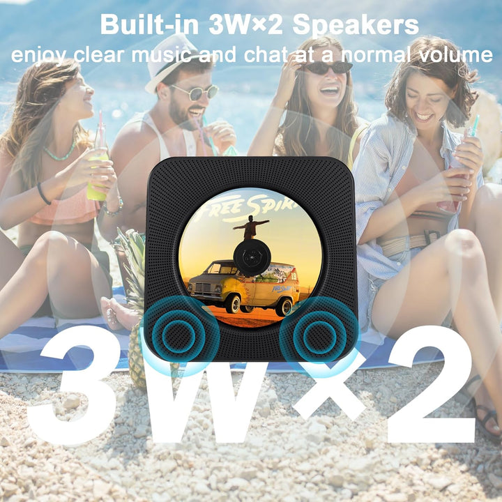 Tragbarer CD-Player Akku 4000mAh, Bluetooth CD-Player für das Auto, Kinder-Musikplayer mit Lautsprec