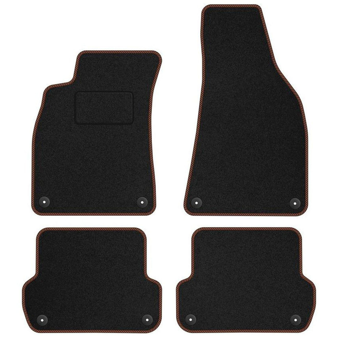 MOTOS Standard Velours-Fussmatten passend für Audi A4 B6 2000-2006 - Standard, Gewebt, Braun fussmat
