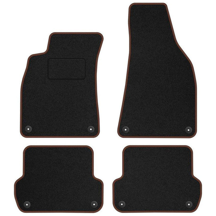 MOTOS Standard Velours-Fussmatten passend für Audi A4 B6 2000-2006 - Standard, Gewebt, Braun fussmat