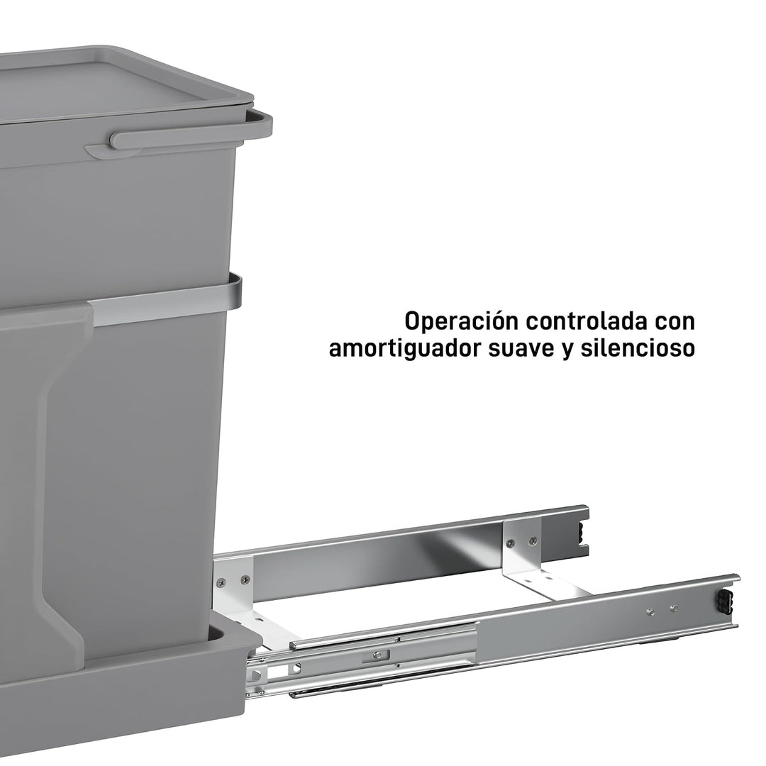 EKO Ausziehbarer recycelbarer Küchenmülleimer für die Küche, 20 l und 15 l, mit 2 Fächern | Abfallei