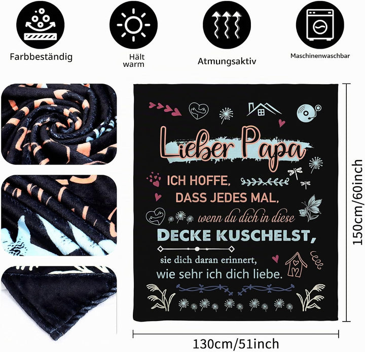 Original Geschenk Lieber Papa Ich Hoffe Dass Jedes Mal Wenn Du Dich In Diese Decke Kuschelst Sie Dic