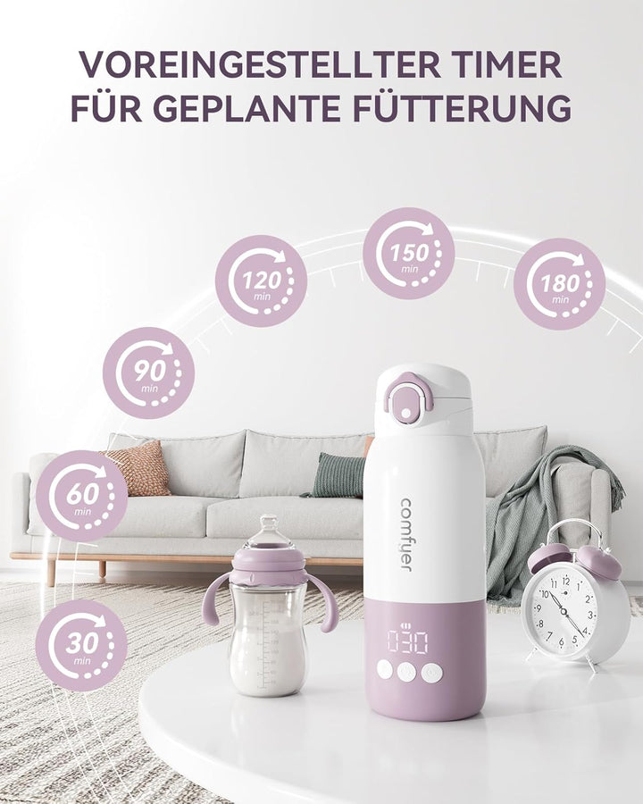 Comfyer BW01 Tragbarer Flaschenwärmer Baby unterwegs für Baby, 12000mAh Akku, Schnelles Aufheizen 2