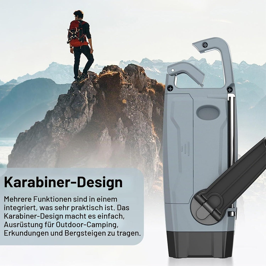 Kurbel Radio, 2000mAh notfallradio mit kurbel und solar AM/FM/SW Radio mit SOS Alarm Taschenlampe, 3