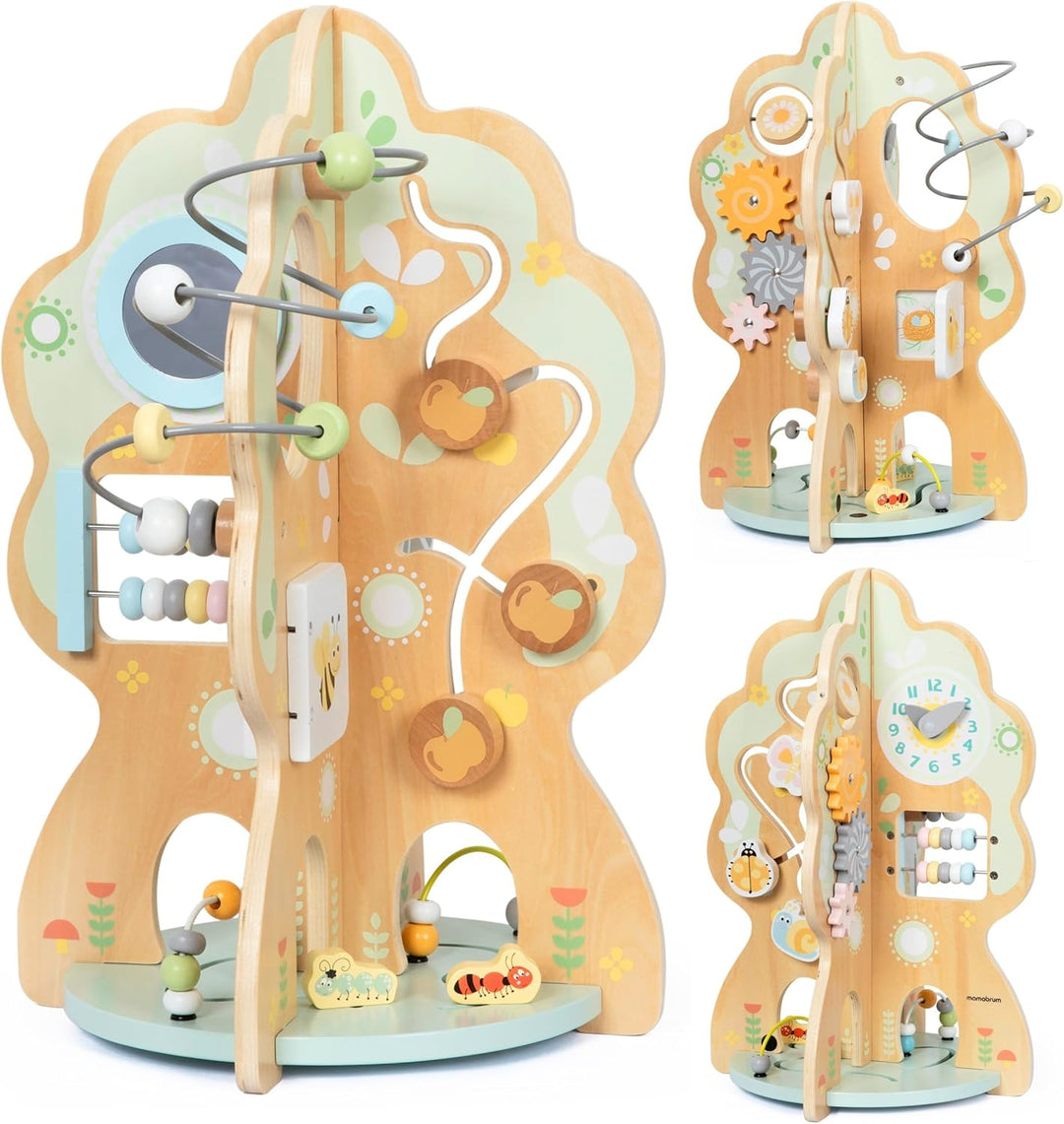 Mamabrum 10-in-1 Aktivitätsbaum aus Holz – Montessori Lernspielzeug für Kleinkinder – Motorikspielze