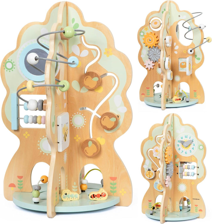 Mamabrum 10-in-1 Aktivitätsbaum aus Holz – Montessori Lernspielzeug für Kleinkinder – Motorikspielze