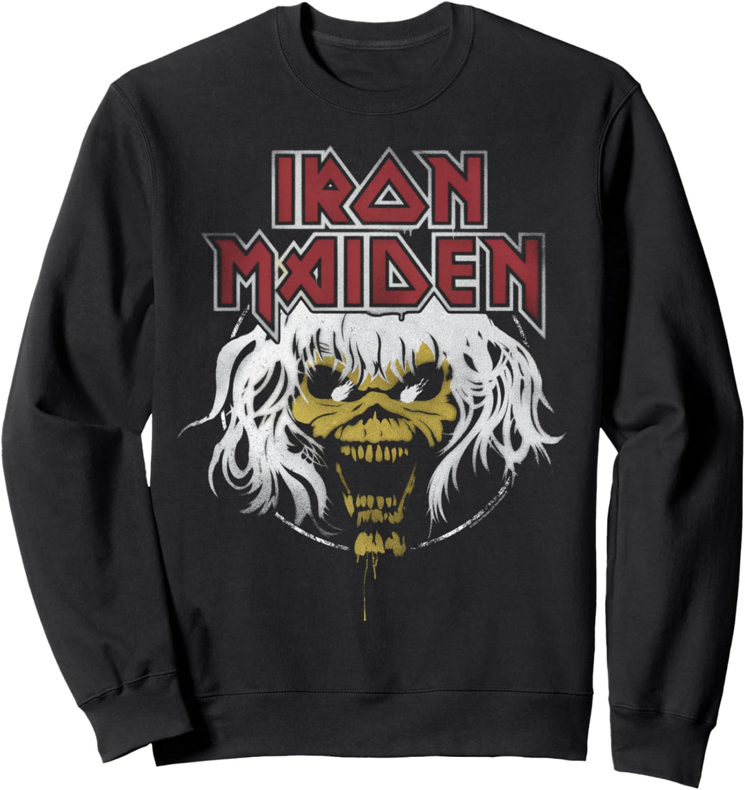 Iron Maiden - Eddie Circle Logo Alternate Hair Red Sweatshirt