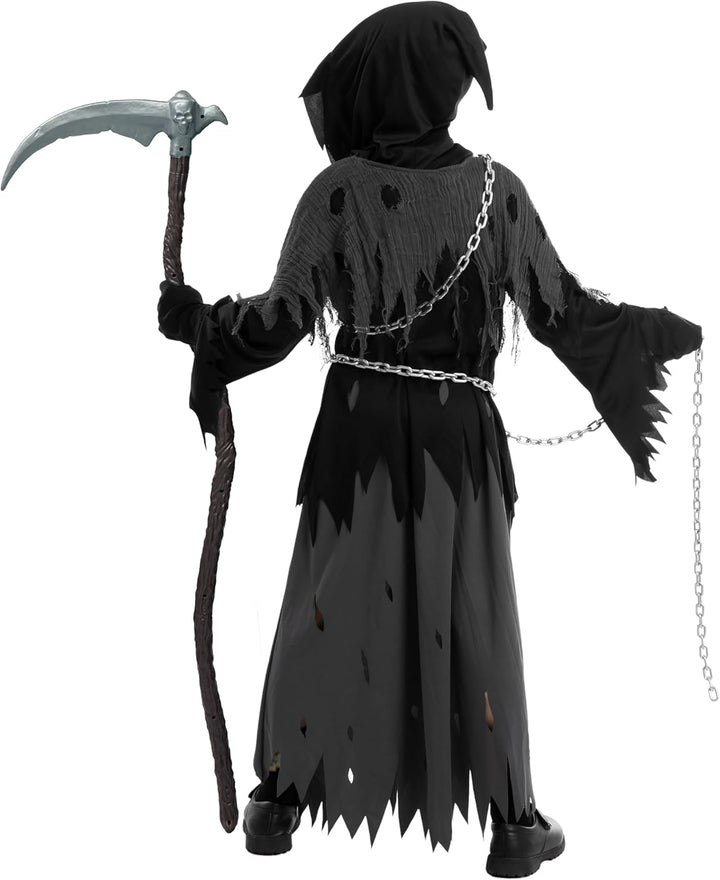 Spooktacular Creations Sensenmann Kostüm für Kinder Sensenmann Halloween Kostüm Jungen Grim Reaper B