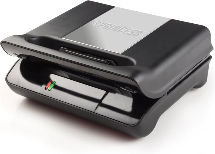 Princess Kontaktgrill 117001, Sandwich Maker mit entnehmbaren Grillplatten, 700 Watt, 23x13cm Grillf