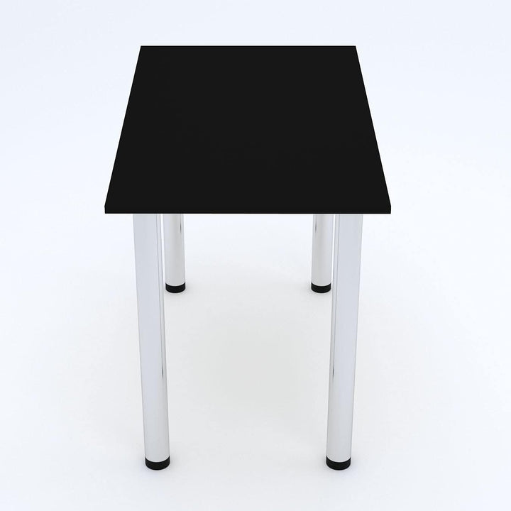 mikon 60x40 | Esszimmertisch - Esstisch - Tisch mit Chrombeinen - Küchentisch - Bürotisch | SCHWARZ