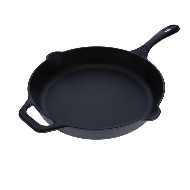 VICTORIA Bratpfanne Emaillierte Gusseisenpfanne Induction 30cm Bratpfanne Geeignet für Feuer, Grill,