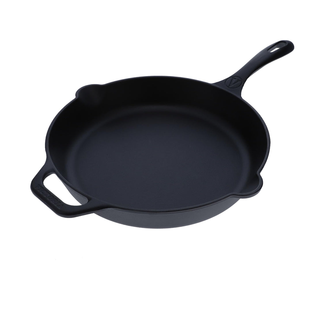 VICTORIA Bratpfanne Emaillierte Gusseisenpfanne Induction 25cm Bratpfanne Geeignet für Feuer, Grill,