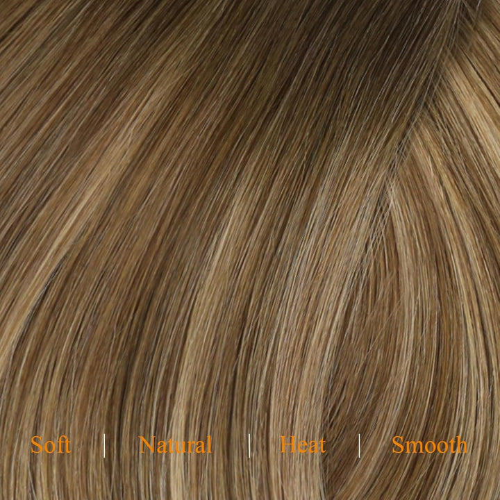 Easyouth Echthaar Clip Extensions Remy Echthaar Clip in Extensions Farbe Mittelbraun Mix Honigblond