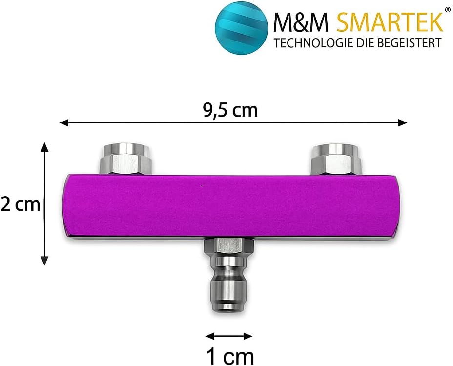 M&amp;M Smartek 2-in-1 Doppeldüse 40° mit 1/4 Zoll Schnellanschluss | Edelstahldüse mit Schutzkappe und
