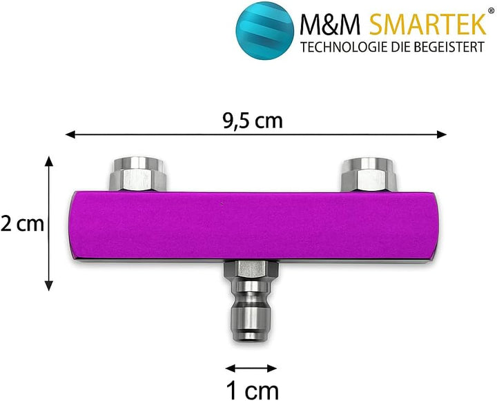 M&amp;M Smartek 2-in-1 Doppeldüse 40° mit 1/4 Zoll Schnellanschluss | Edelstahldüse mit Schutzkappe und