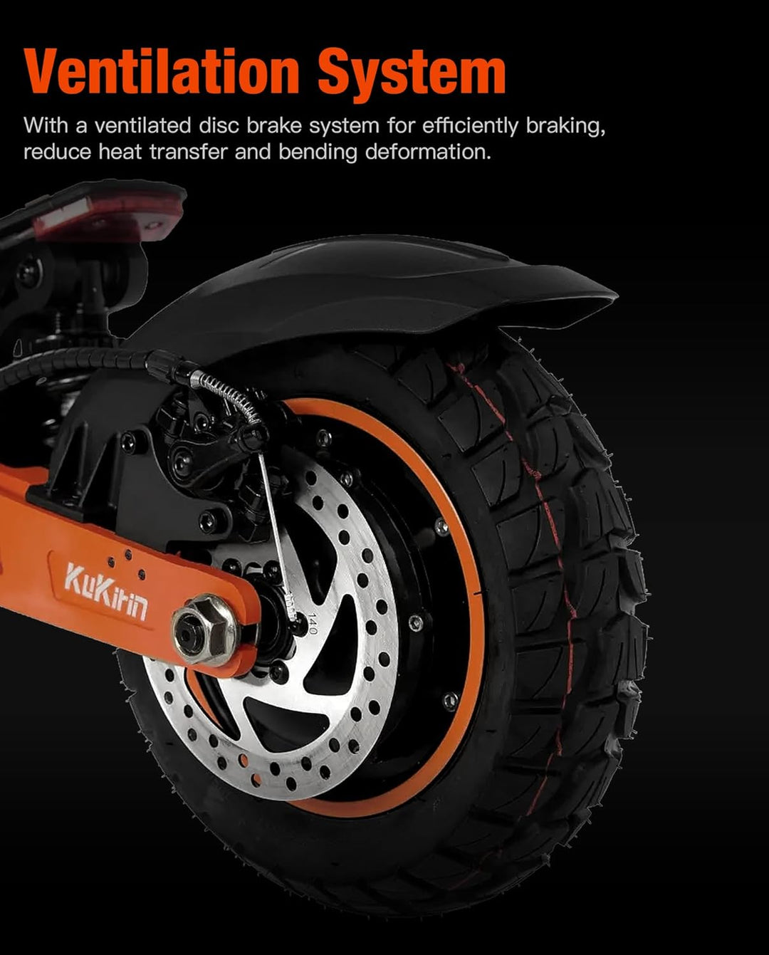 140mm Scooter-Bremsscheibenbremsbelag 6 Löcher Rund Kompatibel mit Kukirin G2 MAX / G2 PRO KickScoot