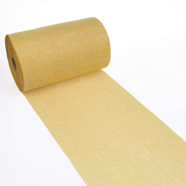 DEKO AS Shabby Chic Leinenoptik Tischläufer, Polyester geruchsneutral, Sonnengelb, 20 cm x 25 m 20 c