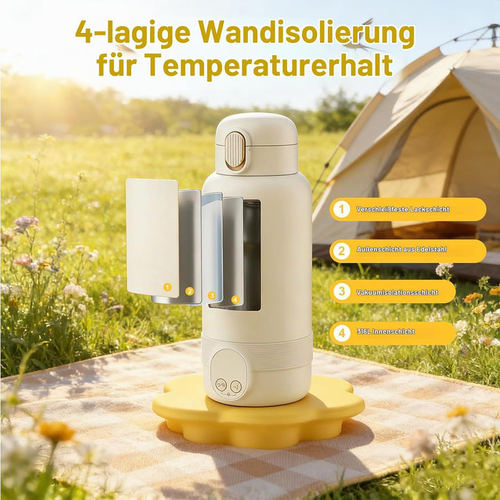 Babyflaschenwärmer Schnellheizender,Flaschenwärmer Baby Unterwegs Mit Batteriestandsanzeige,37~55 °c