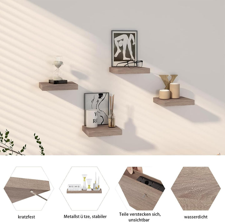 EUGAD Wandregal Wandboard 2er Set Hängeregal Holz Board Modern Eiche Gelb 40x22,9x3,8cm 0114QJ-2 Eic