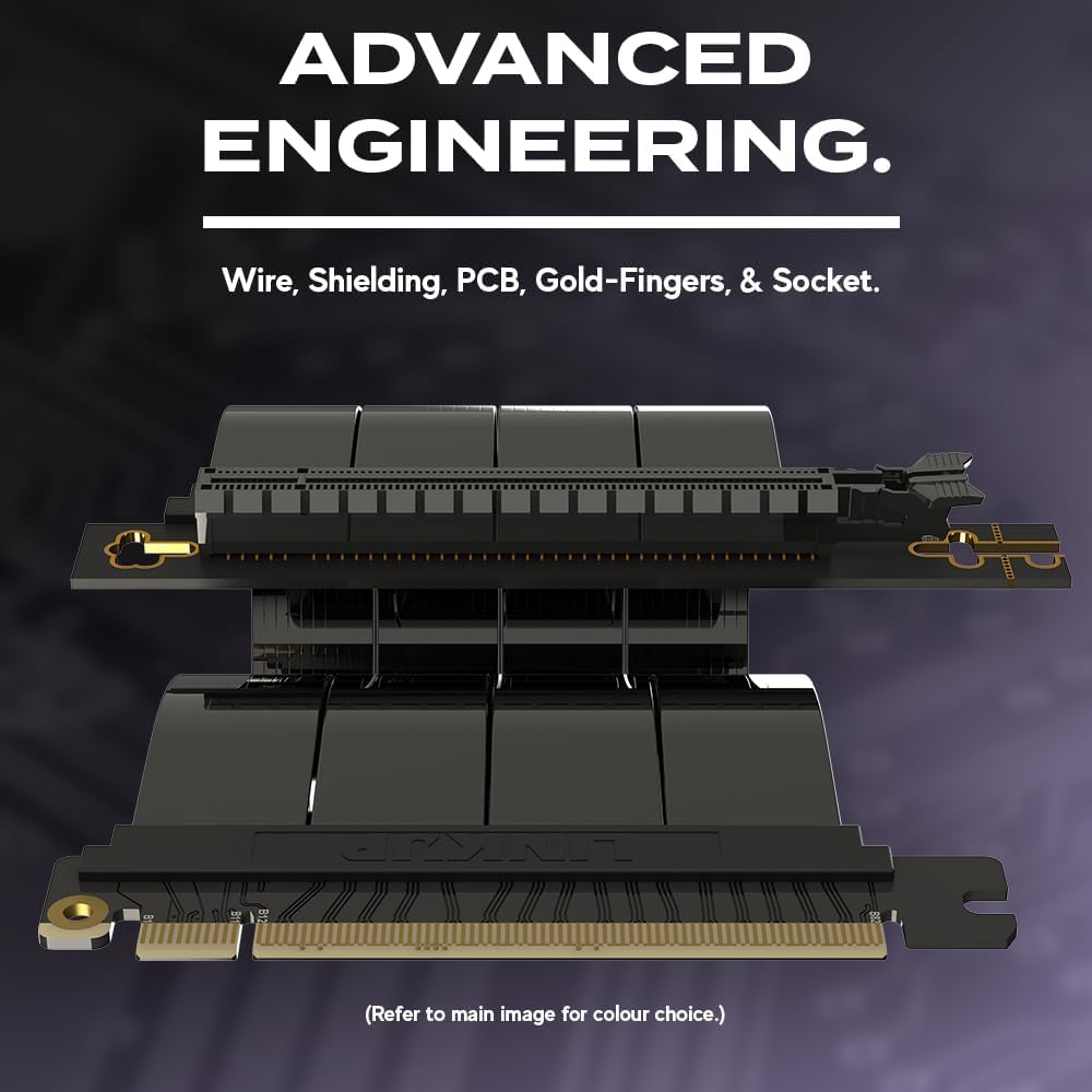 LINKUP - AVA5 PCIE 5.0 Riser-Kabel | RTX5090 RX8900 GPU Bereit | x16 128GB/s Geschwindigkeit | PCIe