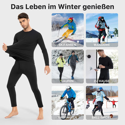 SIHOHAN Thermounterwäsche Herren Set, Funktionsunterwäsche, Skiunterwäsche, Thermo Unterwäsche Männe