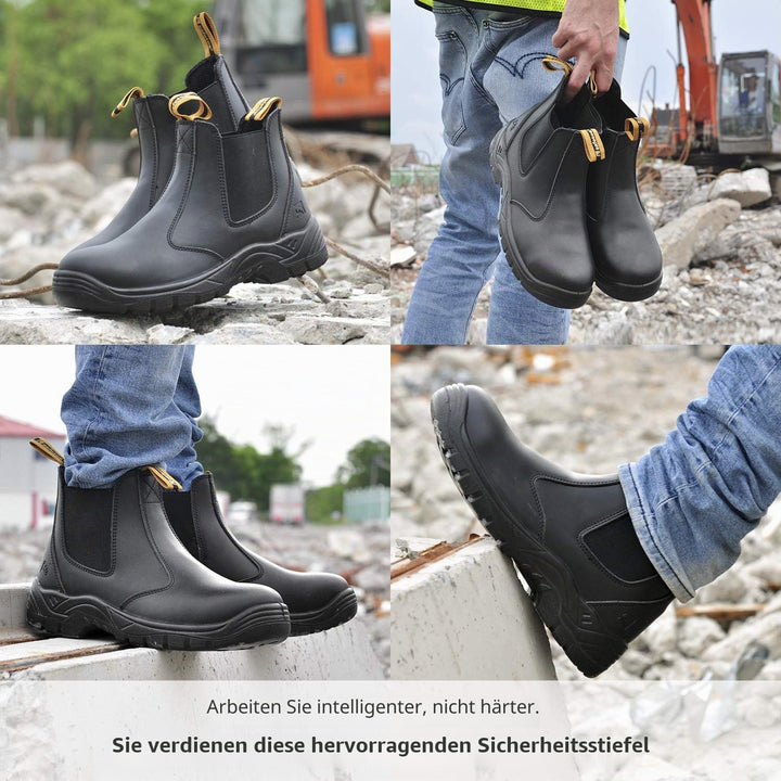 SAFETOE Sicherheitsstiefel Arbeitsschuhe mit Stahlkappe M8025 (S3 klassischer Artikel) von Anti-Punk