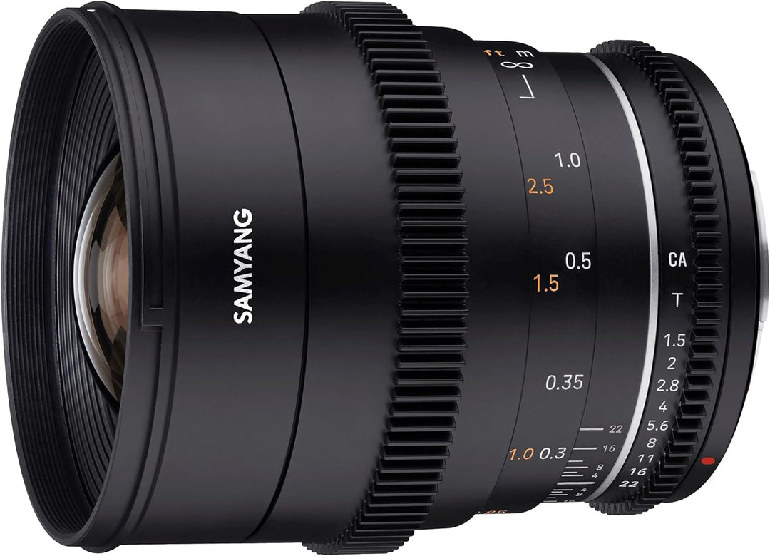 Samyang MF 24mm T1,5 VDSLR MK2 Canon RF – lichtstarkes T1,5 Weitwinkel Cine- und Video Objektiv für