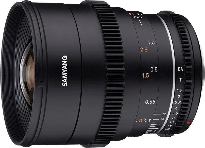 Samyang MF 24mm T1,5 VDSLR MK2 Canon RF – lichtstarkes T1,5 Weitwinkel Cine- und Video Objektiv für