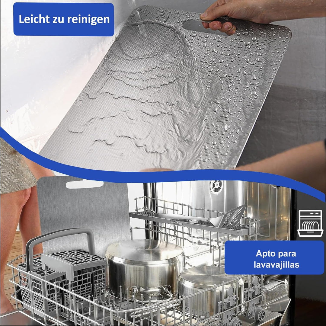 Edelstahl Schneidebrett 316, Neues Upgrade – Kratzfestigkeit, Beidseitige Schneidebrett ist BPA-frei