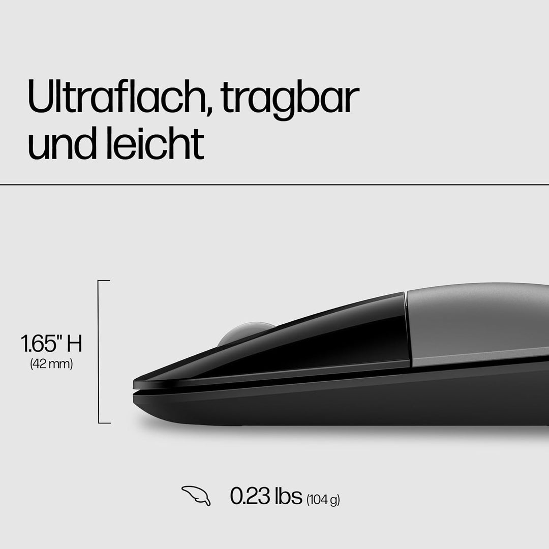HP Z3700 Wireless Maus – Kabellose 2,4 GHz Funkmaus mit 1200 DPI, flaches Design, leiser Betrieb, bi