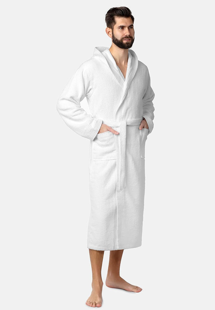 Ladeheid Herren Frottee Bademantel aus 100% Bio-Baumwolle LA40-224 XL Weiss (P01), XL Weiss (P01)