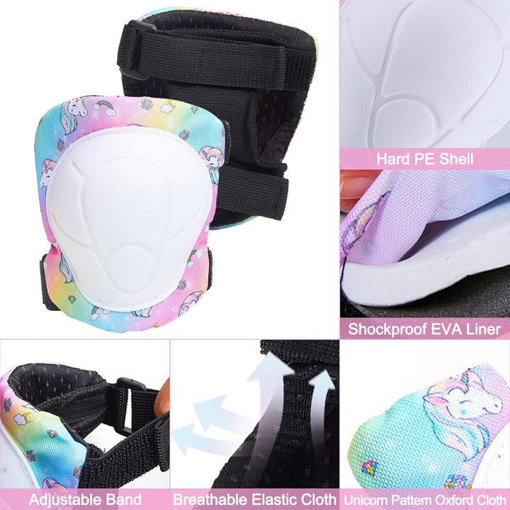 Kinderhelm, Knie-, Ellenbogen-, Handgelenkschoner, verstellbare Knieschützer, Ellenbogenschützer, Ha