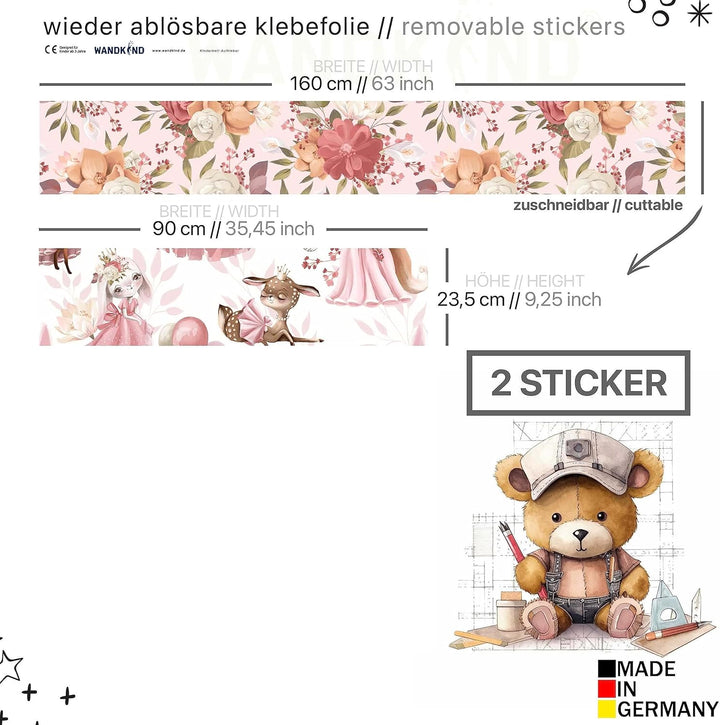 WANDKIND Aufkleber für IKEA KURA Kinderbett Hochbett Klebefolie Möbelfolie Sticker Kinderzimmer Prin