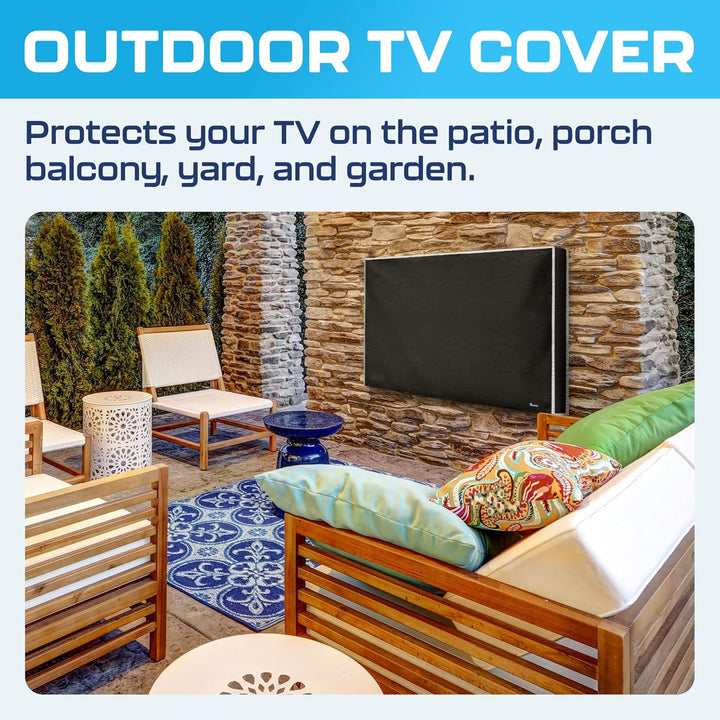 TV Abdeckung Outdoor 43 Zoll – Wetterfest Wasserdicht Staubdicht – Schutzhülle für Fernseher auf Ter