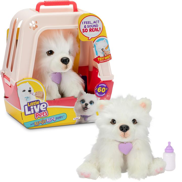 LLP Little Live Pets My Really Real Puppy – Luna; Interaktiver Welpe; 60+ Geräusche/Reaktionen; real