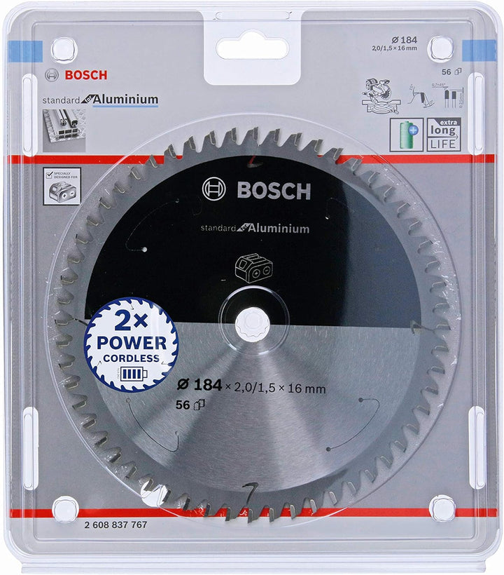 Bosch Professional 1x Kreissägeblatt Standard for Aluminium (Aluminium, Sägeblatt Ø 184 x 16 x 2 mm,