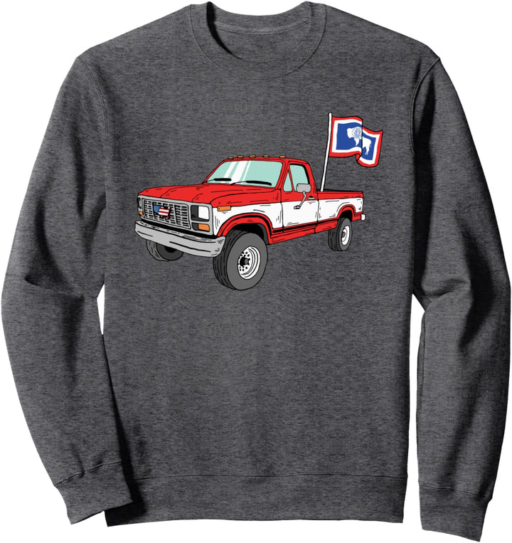 Vintage Truck & State Flag of Wyoming Minimalist Sweatshirt
