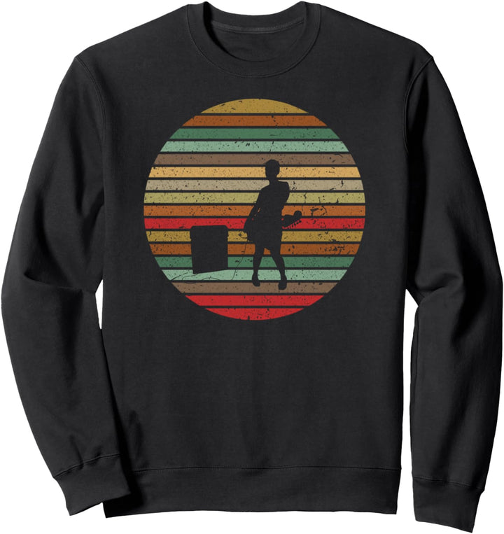 Electric Guitar Vintage Retro Sunset Gift for Guitarist Sweatshirt