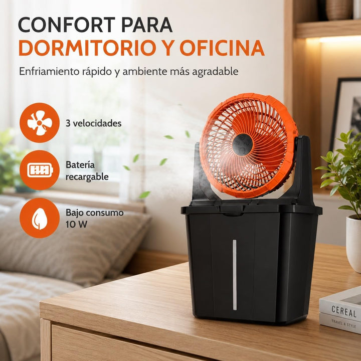 Ventilator, wiederaufladbar, Orange, 10 W, Orange, 10 W