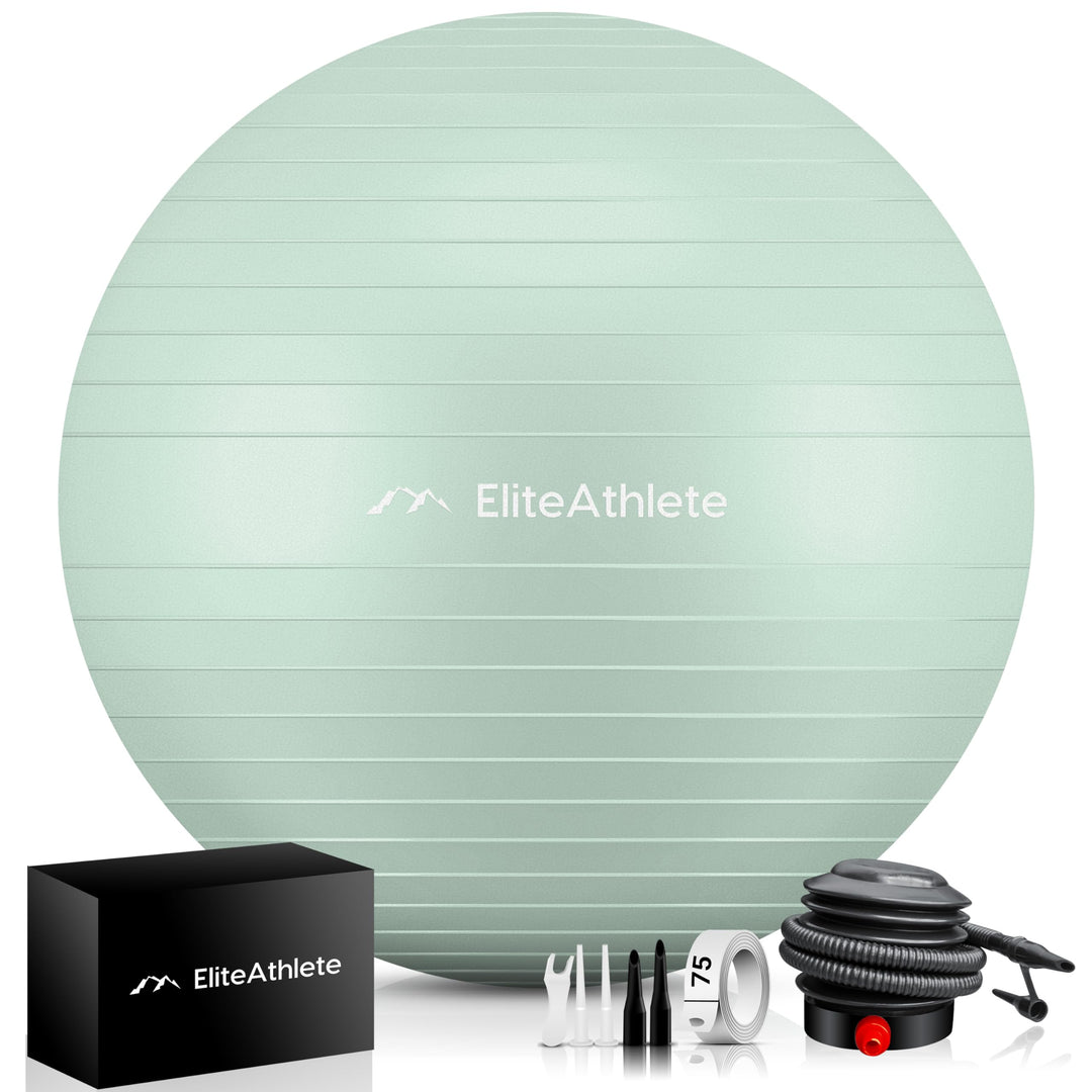EliteAthlete Gymnastikball Sitzball Büro ergonomisch mit Anti Burst System - Fitness Pilates Schwang
