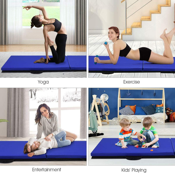 DREAMADE Klappbare Weichbodenmatte, Gymnastikmatte Yogamatte 180x60x4cm, Fitnessmatte Turnmatte mit